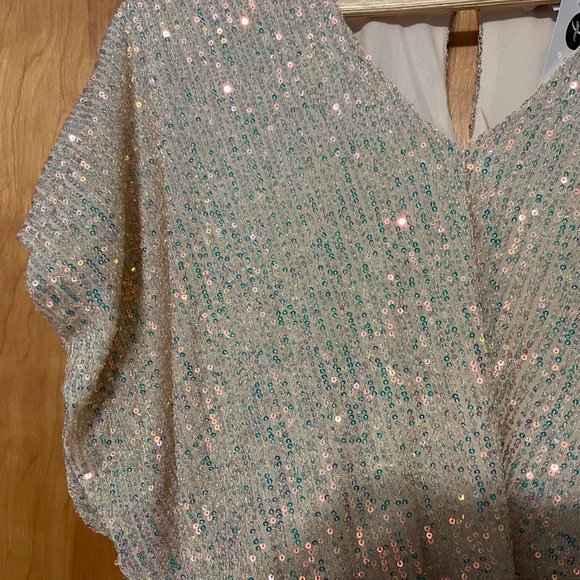 Ferne Cream Sequin Blouse Small NWT - Perfect for NYE! - Picture 6 of 7